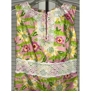 Lilly Pulitzer Fantine Dress Mizner Pink Croc Monsieur Size 0